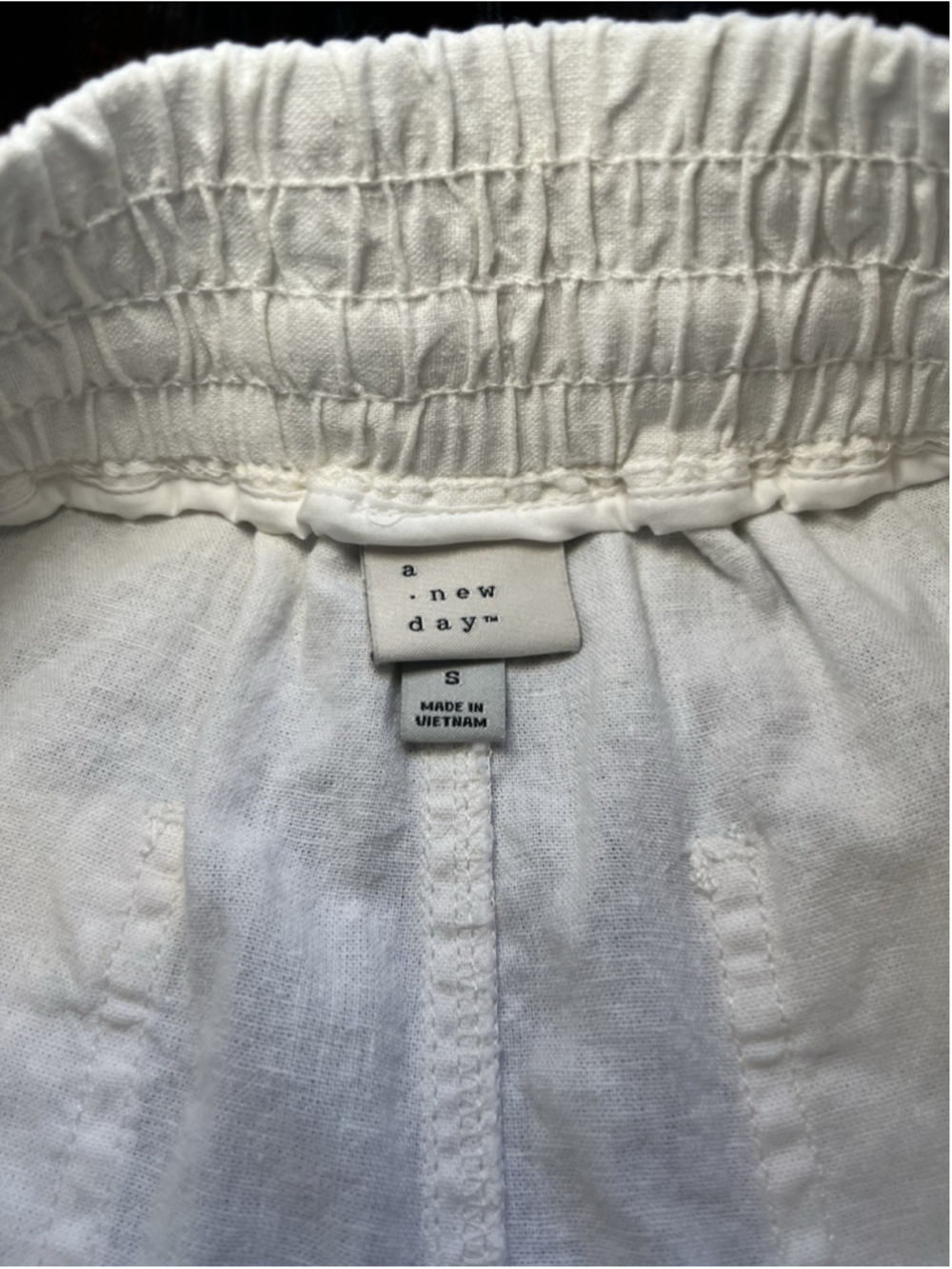 A New Day Linen Pants Joggers White Women’s Size Small Resort Wear Vacay - Picture 11 of 12